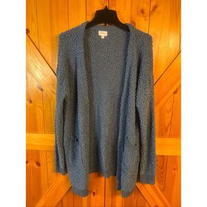 Pulse Women’s Movie Date Popcorn Knit Blue Cardigan Size M/L (5889)